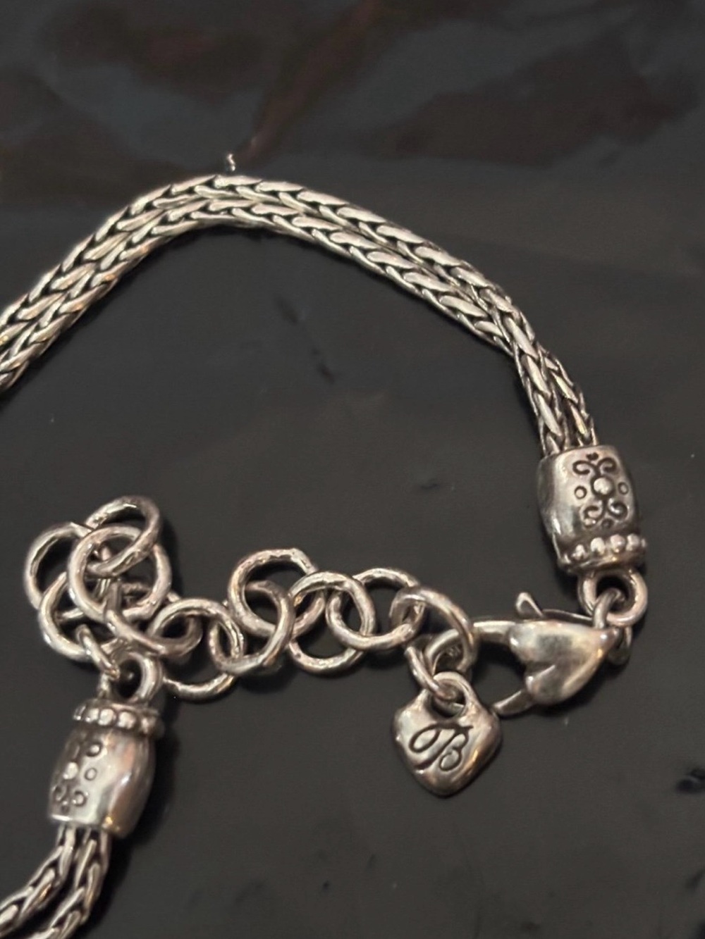 Brighton Deco Lace Rectangular Silver Swirl Necklace and Earring Set - Picture 3 of 4